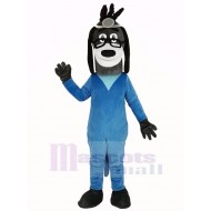 Doktorhund Hund Maskottchen Kostüm im blauen Mantel Tier