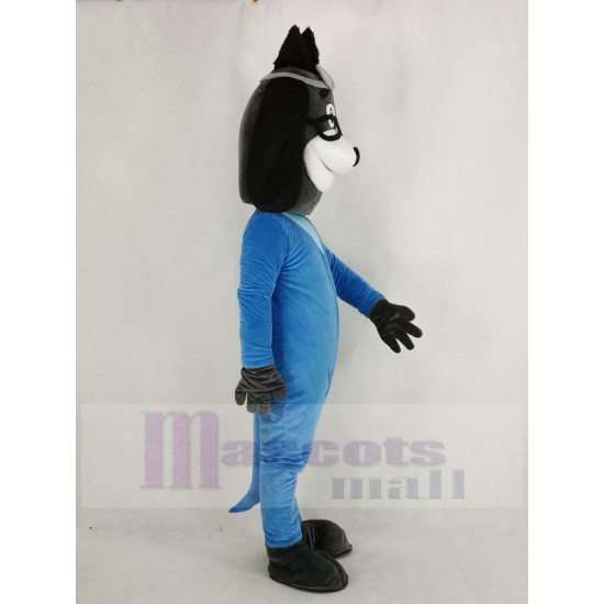 Doktorhund Hund Maskottchen Kostüm im blauen Mantel Tier