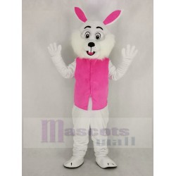 Wendell Easter Bunny Rabbit Mascot Costume in Pink Vest