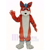 Orange et bleu Chien husky Fursuit Costume de mascotte Animal