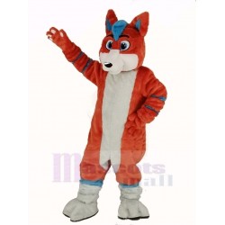 Orange and Blue Husky Dog Fursuit Mascot Costume Animal
