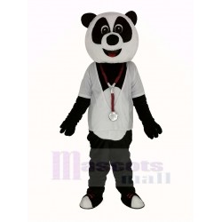 Doctor Panda with White Shirt Mascot Costume Animal