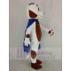 Weißer Hund Brauner Bauch Maskottchen Kostüm im Blauen Kap Tier