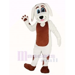 White Dog Mascot Costume with Brown Belly Animal