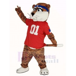 Auburn Tigers Tiger Mascot Costume in Red T-shirt Animal