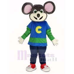 Chuck E. Cheese Mouse Mascot Costume with Striped Shirt
