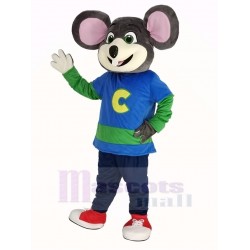 Chuck E. Cheese Mouse Mascot Costume with Striped Shirt