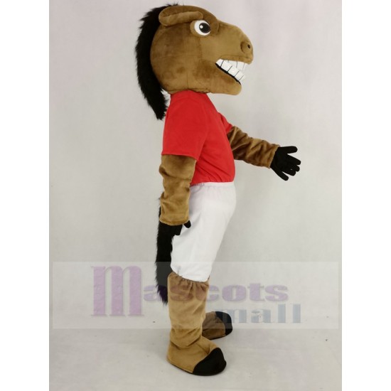 New Central's Buddy Broncho Horse Mascot Costume in Red Jersey