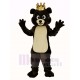 Dark Brown King Bear Mascot Costume Animal