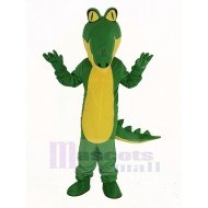 Krokodil Maskottchen Kostüm mit gelbem Bauch