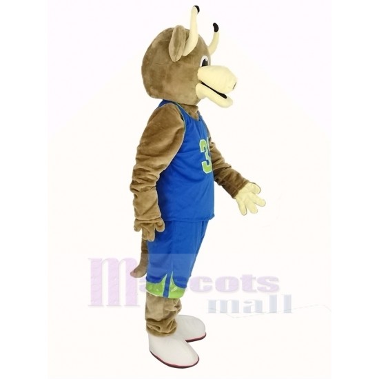 Texas Longhorns Bull Mascot Costume in Blue Sportswear