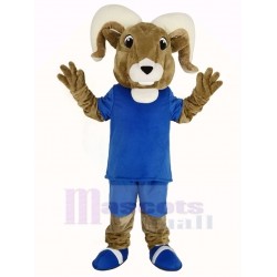Sport Ram Mascot Costume with Blue T-shirt Animal