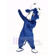 Happy Blue Bull Mascot Costume Animal
