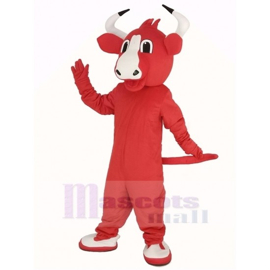 Happy Red Bull Mascot Costume Animal