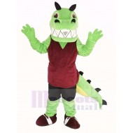 Crocodile Vert Costume de mascotte avec gilet rouge