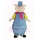 Cerdo Disfraz de mascota en ropa de rayas azules y blancas Animal