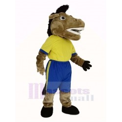 Broncho Horse Mascot Costume in Yellow T-Shirt