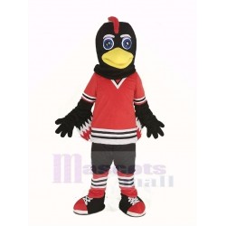 Tommy Hawk Mascot Costume in Red T-shirt Animal