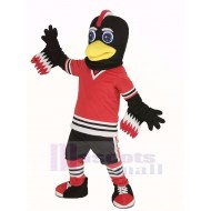 Tommy Hawk Mascot Costume in Red T-shirt Animal