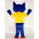 Lustiges Blau Pete Katze Maskottchen Kostüm mit gelber Weste