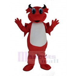 Red Dragon Mascot Costume with White Belly