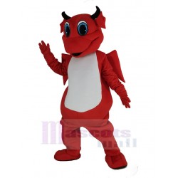 rouge Dragon Costume de mascotte avec Ventre Blanc