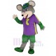 Chuck E. Cheese Mouse Mascot Costume with Purple T-shirt
