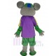 Chuck E. Cheese Mouse Mascot Costume with Purple T-shirt