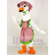 White Mother Goose Mascot Costume with Dress