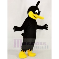 Schwarze Ente Maskottchen Kostüm mit gelbem Mund