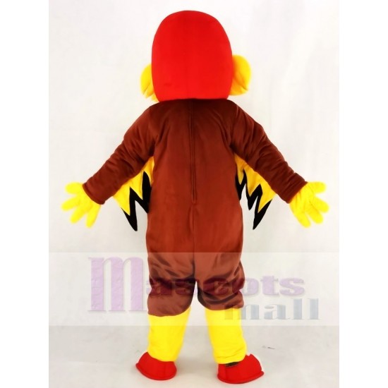 Cute Red Eagle Mascot Costume with Blue Eyes