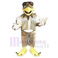 Marron et blanc Aigle pilote Costume de mascotte Animal
