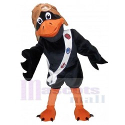 Black Pilot Raven Bird Mascot Costume Animal