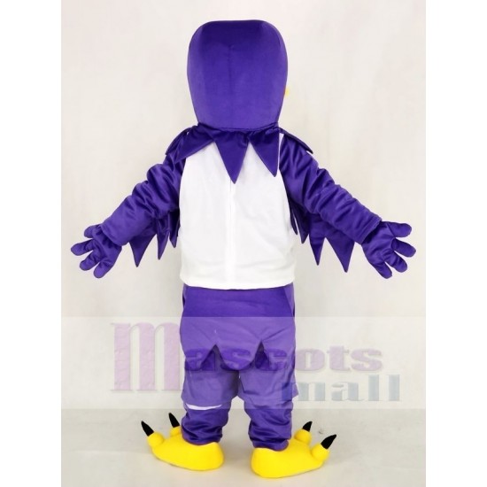 Faucon nocturne violet Costume de mascotte avec gilet blanc