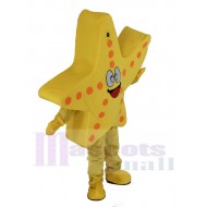 Smiling Yellow Starfish Mascot Costume