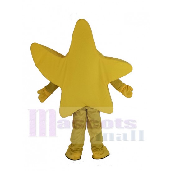 Estrella de mar amarilla sonriente Traje de la mascota
