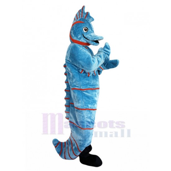 Azul claro Hipocampo Disfraz de mascota con raya roja Animal