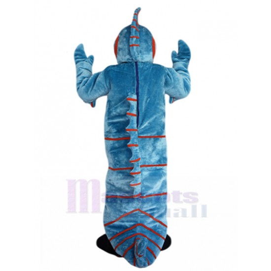 Hellblau Hippocampus Maskottchen Kostüm mit rotem Streifen Tier