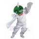 Aufgeregt Grün und Weiß Bass-Fisch Maskottchen Kostüm Tier