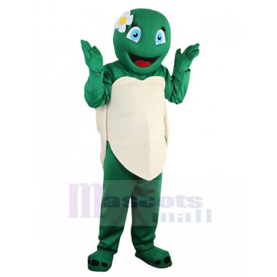 Verde tortuga hembra Disfraz de mascota con Concha Beige Animal