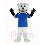 Ours polaire Costume de mascotte avec manteau bleu Animal