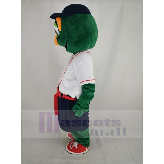 Wally Red Sox Maskottchen Kostüm im weißen T-Shirt