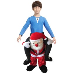 Piggy Back Carry Me Costume Smiling Santa Claus Ride on Halloween Christmas