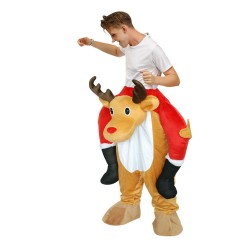 Piggy Back Carry Me Costume Elk Deer Ride on Halloween Christmas for Adult