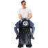 Piggy Back Carry Me Costume Black Ghost Skeleton Ride on Halloween Christmas for Adult