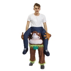 Piggy Back Carry Me Costume Monkey with Grass Skirt Ride on Halloween Christmas for Adult