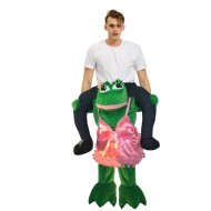 Piggy Back Carry Me Costume Frog in Pink Dress Ride on Halloween Christmas for Adult