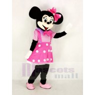 Cute Minnie Mouse in Pink Dress Mascot Costume Cartoon