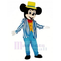 Mickey Mouse in Blue Coat Mascot Costume Cartoon