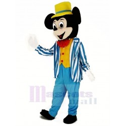 Mickey Mouse in Blue Coat Mascot Costume Cartoon